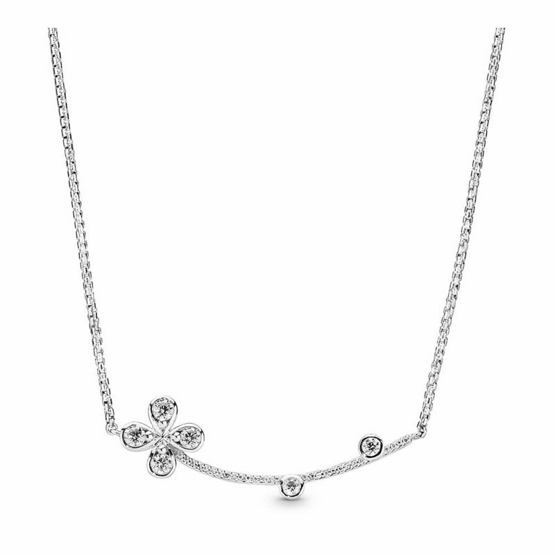 Pandora Australia Four-Petal Flower Necklace - Sterling Silver | FUMHOW190